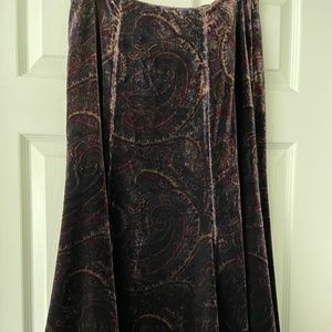 Lauren Ralph Lauren Velvet Paisley Skirt